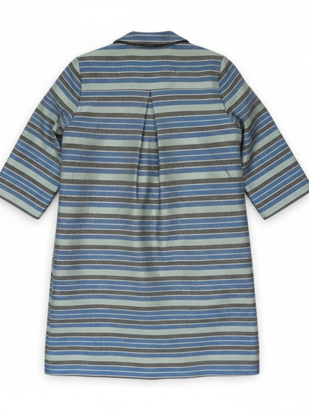 J. McLaughlin Collared Blue Striped Metal Button Dress Size S - Picture 3 of 11